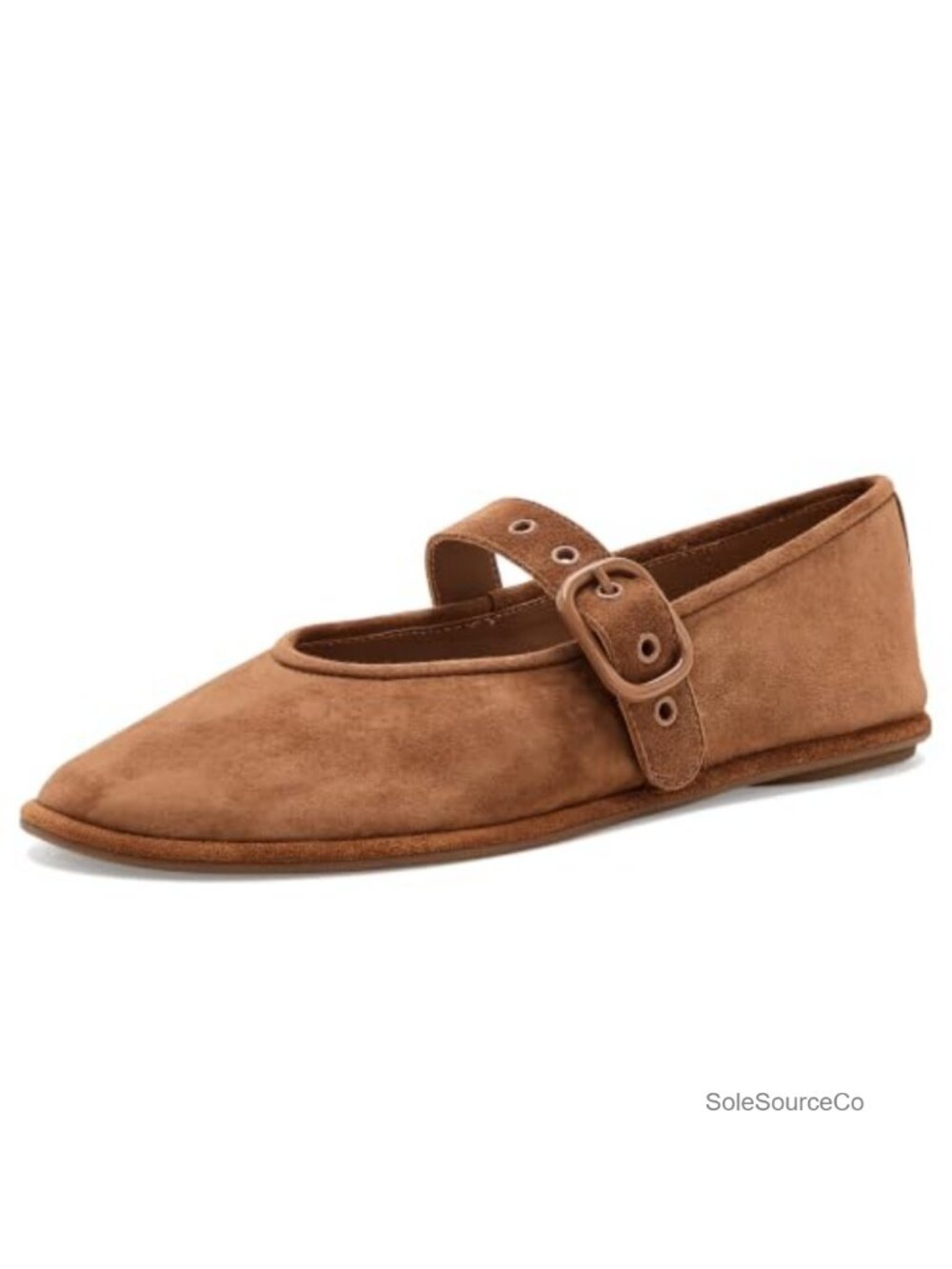 Mary Jane Flats Leather Lining PORON Cushion Buckle Strap Low Top Rounded Toe